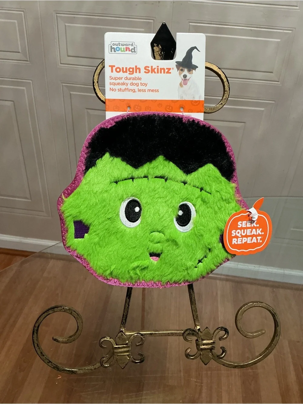 Outward Tough Halloween Skinz Durable Squeaky Dog Toy , Multicolor  7.5”